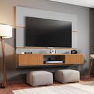 Painel Sala Âmbar para Tv até 65 Polegadas 2 Portas Off-white/naturalle/ripado