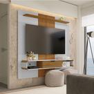 Painel Sala Lisboa para Tv até 65 Polegadas 1 Porta Off-white/naturalle/ripado