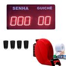 Painel Senha Guichê 7 cm - 5 Dígitos com Dispensador de Senhas Manuais bico de Pato para parede
