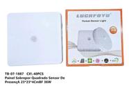 Painel Sobrepor Quadrada Sensor de Presença bf 36w