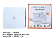 Painel sobrepor quadrado sensor de presenca bf 24w tb-07-1886
