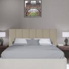 Painel Solteiro Sofia Comp. 0,88 x 60 Alt. Bege para cama fixação fita dupla face