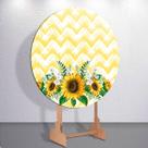 Painel Sublimado Capas Flores Girassois Decoração Festa Estampa Feminino Redondo Mini ou Grande Painel Sublimado Capas Flores Girassois Decoração Festa Estampa Feminino Redondo Mini ou Grande