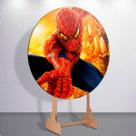 Painel Sublimado Capas Heroi Cute Menino Aranha Decoração Festa Estampa Infantil Redondo Mini Grande