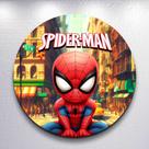 Painel Sublimado Capas Heroi Cute Menino Aranha Decoração Festa Estampa Infantil Redondo Mini Grande