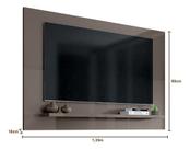 Painel Suspenso Aéreo Embutido de Parede Sala De Estar Smart Tv 50 Safira 1,35m Casa D - Cinza