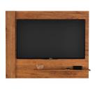 Painel Suspenso Aéreo Ripado de Parede Sala Estar Quarto Suporte Tv 60 Polegadas Prateleira Apartamento Compacto Organic Freijó