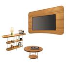 Painel Suspenso Armony Cinamomo Com Mesa De Centro Sky E Aparador Infinity Cinamomo - Hb Móveis