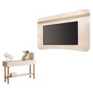 Painel Suspenso Armony Off White Champanhe com Aparador Fiero Off White - HB Móveis