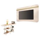 Painel Suspenso Armony Off White Champanhe com Aparador Infinity Off White - HB Móveis
