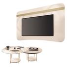 Painel Suspenso Armony Off White Champanhe com Kit Mesa de Centro Sky Off White - HB Móveis