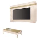 Painel Suspenso Armony Off White Champanhe com Mesa de Centro Cadenza Off White Champanhe - HB Móveis