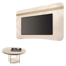 Painel Suspenso Armony Off White Champanhe com Mesa de Centro Sky Off White - HB Móveis