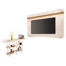 Painel Suspenso Armony Off White Cinamomo com Aparador Infinity Off White - HB Móveis