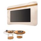 Painel Suspenso Armony Off White Cinamomo com Kit Mesa de Centro Sky Cinamomo - HB Móveis