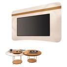 Painel Suspenso Armony Off White Cinamomo Com Kit Mesa De Centro Sky Cinamomo - Hb Móveis