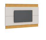 Painel Suspenso Home Aéreo Estante Embutido de Parede Sala De Estar Smart Tv 60 Polegadas Classic 1.80m Imcal Offwhite/Nature