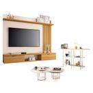 Painel Suspenso Lets Cinamomo Off White com Kit Mesa de Centro Sky e Aparador Infinity Off White - HB Móveis