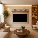 Painel Suspenso Nicho Vivare Para Tv 43 Offwhite freijó Para Sala Quarto