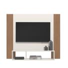 Painel Suspenso Para Tv 1,20x100 cm Off White Cristal/Ripado Madeira - Demadero