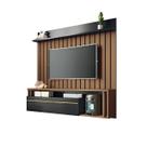 Painel Suspenso Ripado Sala Estar TV Até 55 Polegadas Com Prateleira C/ 1 Porta Self