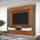 Painel Suspenso Ripado Seko TV 65" Borda Chanfrada Freijó/OffWhite G18 - Gran Belo