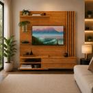 Painel Suspenso Sublime p/ TV 60 Polegadas Moderno Ripado