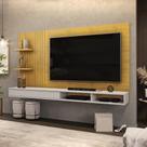 Painel Suspenso Tv 60 Pol 190 Cm Bento Cedro Bali Dj Móveis Cedro Bali