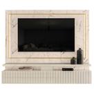 Painel Suspenso Tv 75 Pol 2P 216 cm Gaia Calacata Off White MADETEC Painel Suspenso Tv 75 Pol 2P 216 cm Gaia Calacata Off White MADETEC