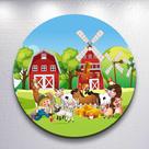 Painel Tema Fazenda Animais Capa Grande e Mini Redondoda Estampa Sublimada Festa Divertida Infantil Painel Tema Fazenda Animais Capa Grande e Mini Redondoda Estampa Sublimada Festa Divertida Infantil
