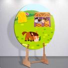 Painel Tema Fazenda Animais Capa Grande e Mini Redondoda Estampa Sublimada Festa Divertida Infantil