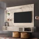 Painel Tv 50 Pol 160cm Bancada Suspensa Sala Ravian Calacata-off White M20 - D'rossi Painel Tv 50 Pol 160cm Bancada Suspensa Sala Ravian Calacata-off White M20 - D'rossi