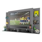 Painel TV 60" com Prateleiras de Vidro Brasil Multimóveis BR2739 Grafite Painel TV 60" com Prateleiras de Vidro Brasil Multimóveis BR2739 Grafite