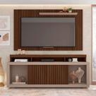 Painel Tv 60 Pol 180cm E Bancada Com Rodízio Sala Navel C01 - D'rossi Havana-fendi