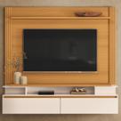 Painel Tv 65 Pol 181cm Bancada Suspensa Astor Cinamomo/Off - Hb Móveis