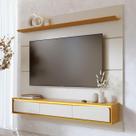 Painel Tv 65 Pol Bancada Suspensa 180cm com Led Tath Off/Naturale C05 - Mpozenato Painel Tv 65 Pol Bancada Suspensa 180cm com Led Tath Off/Naturale C05 - Mpozenato