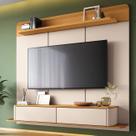 Painel TV 70 Pol 180cm Bancada Suspensa Galax Off/Cinamomo - HB Móveis Painel TV 70 Pol 180cm Bancada Suspensa Galax Off/Cinamomo - HB Móveis