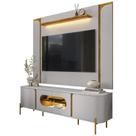 Painel TV 75 Pol Marina e Rack Com LED 180cm Ricky Off/Naturalle B02 - Mpozenato