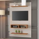 Painel Tv Byte P/TV ate 50 Polegadas C/ 2 Nichos -2 Prateleiras - Mel/Off white