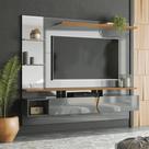 Painel tv Lituania cinza perolizado/tauari