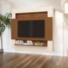 Painel TV Quarto Ripado Com Led Riviera TV até 75 Polegadas