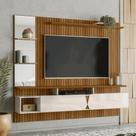 Painel tv Vilnius freijo ripado/off white perolizado