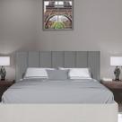 Painel Viuvinha Maria Alice 1,17 comp. x 0,60 alt. cinza para cama fixação dupla face