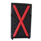 Painel X para Parede com Estofado e Correntes Preto com X Vermelho