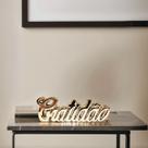 Palavra decorativa Gratidão enfeite mesa prateleira luxo