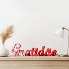 Palavra Decorativa Gratidão Vermelho