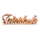 Palavra Felicidade Cerâmica Decorativa Enfeite Sala Rosé Palavra Felicidade Cerâmica Decorativa Enfeite Sala Rosé