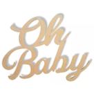 Palavra Oh Baby Mdf Festa Chá Revelação 60x45 Cm Liso Bege
