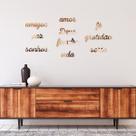Palavras Decorativas Positivas Espelhadas Bronze