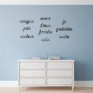 Palavras Decorativas Positivas Espelhadas Chumbo